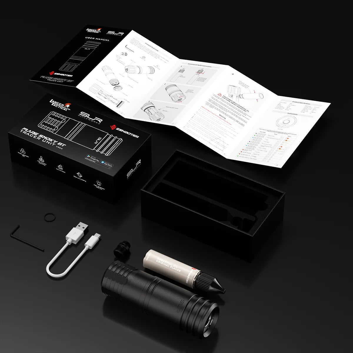 LICENSED LANCER TACTICAL x SLR N.O.T.A.S. Faux Suppressor Built-in Flare Smoky BT Tracer