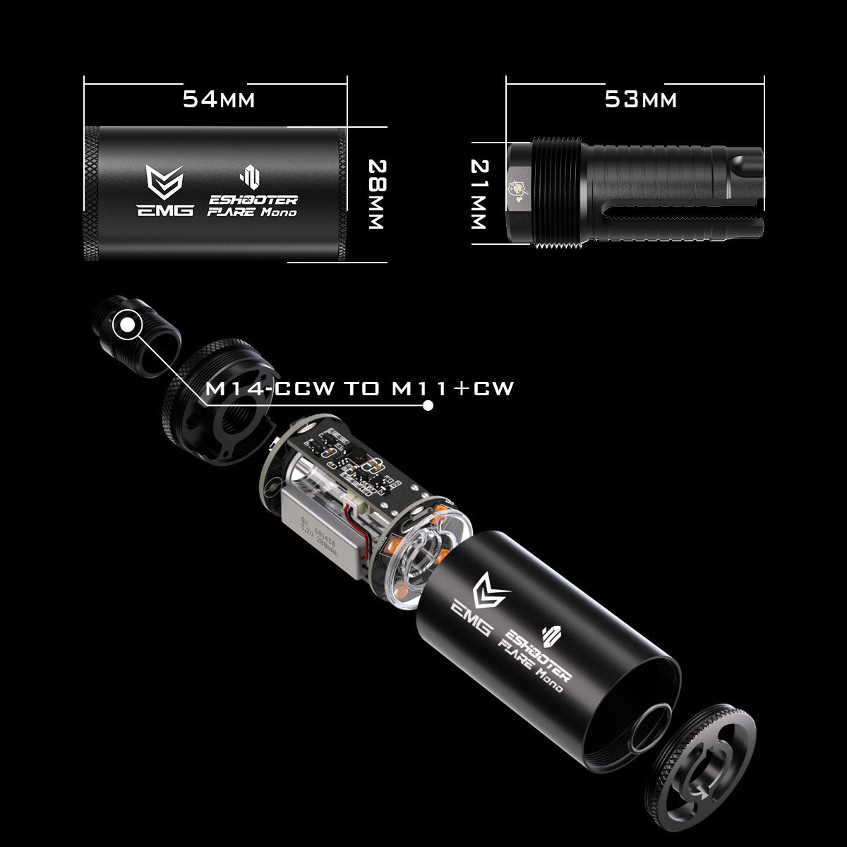 KAC QDC Suppressor with Flash Hider & Flare Mono Tracer Unit
